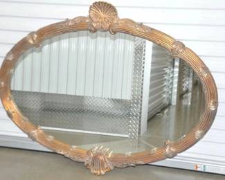 Made by the Carolina Mirror Company, This Vintage Gilded Carved Mirror with Shell Design is Stunning! ($195). 
