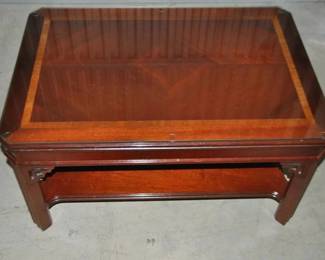 Vintage Altavista Chinese Chippendale Style Petite Coffee Table with Banded Rectangle Shaped Top, 32"w x 16.75"h x 22"d, $250 