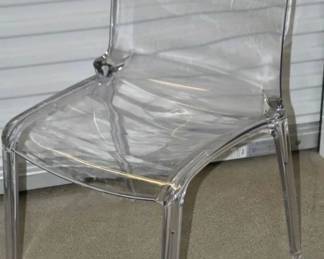 Fabulous Single Molded Clear Ghost Chair, 20"w x 30"h x 22"d, $115 