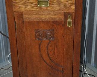 Art Nouveau 1 Drawer Bedside Table with Removable Marble Top 17"W x 33.5" H x 15"D, ($245). 