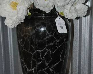 Another View of the Wonderful Mid Century 15" Scheurich Keramik Black with Grey Swirl West German Ceramic Vase ($68) 