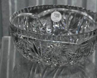This is a Delicate and Vintage Cut Glass 8" Bowl, ($38). 