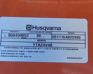 Info on the riding lawnmower