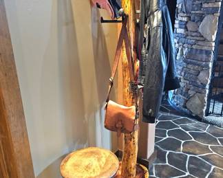 rustic rack and piano stool 