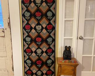 Framed folk art rug 