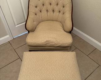 Vintage Bucket Style Chair and Ottoman
