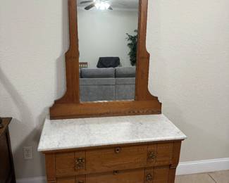 Antique 19th Century Marble Top Vanity