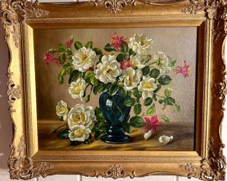 Original floral oil painting.