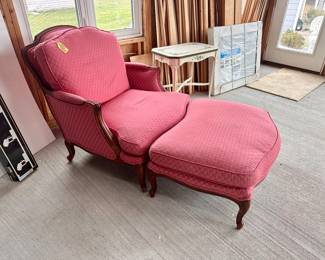 Beautiful Century upholstered chair and ottoman.