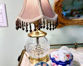 Pair of Waterford crystal vanity lamps.