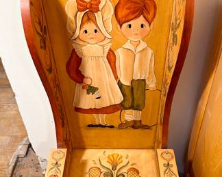 Cute painted child's chair.
