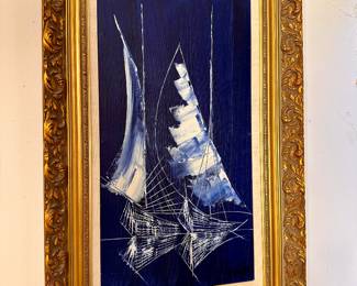Original sailboat oil painting.