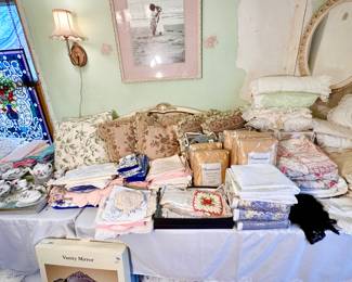 Beautiful linens old and new.