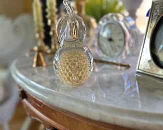 Signed pear paper weight.