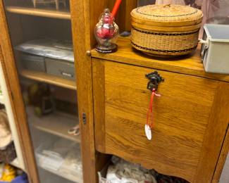 Charming Antique oak display cabinet