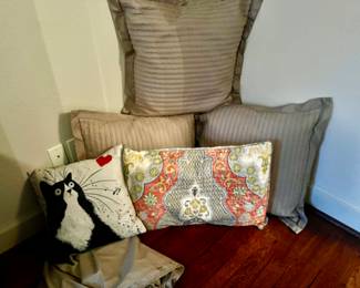 Assorted throw pillows