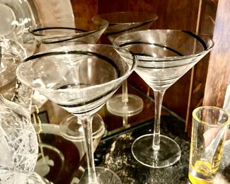 Set of 4 Martini Glasses 