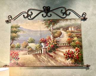 Italian scene painted scroll