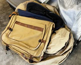 Eddie Bauer canvas, leather garment, bag, and other canvas garment bags