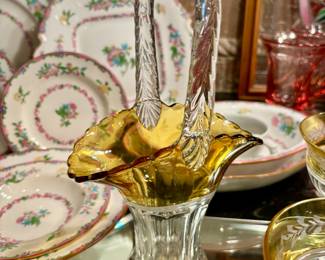 Vintage colored Bohemian glass