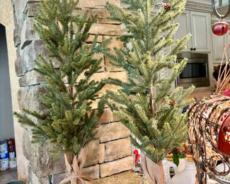 Several table top Christmas trees