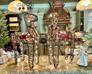 Pair of lighted reindeer