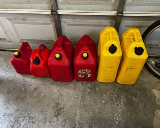 A variety of gas cans sizes