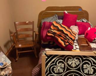 Rocking chair, 
Pier 1 decor. 