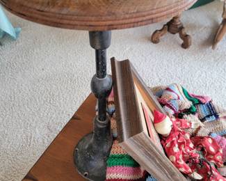Stool from the back of an old trolley car!
