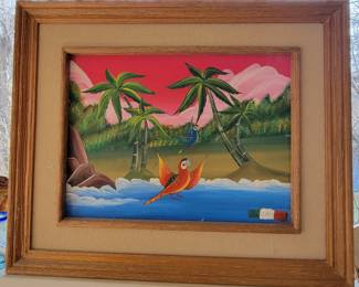 Brighten up a dark corner of the room with this wonderfully colorful piece.