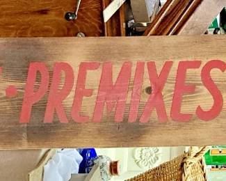 8' wood Schreiber Mills interior sign 