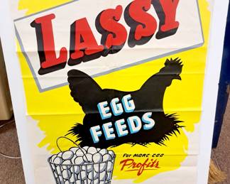 1949 Schreiber Mills, Inc. "Lassy Egg Feeds" 21" x 30" poster