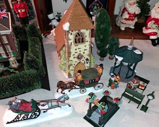 Department 56 Dickens Village Church and accompanying pieces 