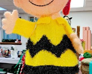 Lighted Charlie Brown w/ Santa hat 