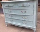 Large selection of antique, modern, painted and primitive furniture. Painted 4 drawer dresser