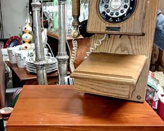 Crosby record player and "Country Store Telephone" digital wall phone