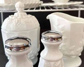 Milkglass Condiment Containers