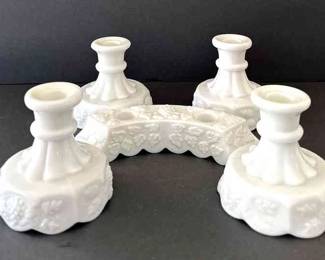 Milkglass Candle Holders