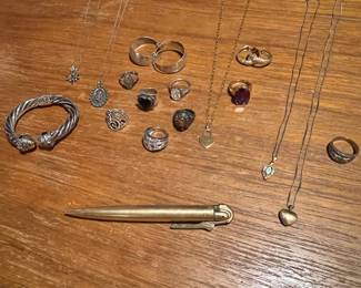 Fair amount of sterling and some gold jewelry… (includes a great James Avery ring!) close up pictures of each jewelry piece are at the end… 