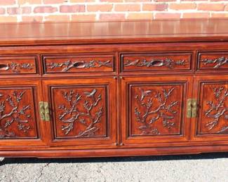 A Nice Carved Rosewood Asian Buffet