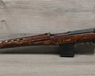 WWII Russian SVT-40 Rifle The&nbsp;SVT-40&nbsp;(Samozaryadnaya Vintovka Tokareva, Obrazets 1940 goda, "Tokarev self-loading rifle, model of 1940" often nicknamed "Sveta" is a&nbsp;rifle&nbsp;that saw widespread service during and after&nbsp;WWII. It was intended to be the new&nbsp;rifle&nbsp;of the Soviet&nbsp;Red Army but its production was disrupted by&nbsp;the German invasion of 1941, resulting in a change back to the Mosin Nagant&nbsp;for the duration of World War II. This model shows wear consistant with age ad use, action appears to be working well. Some loss on stock near magazine housing. Looks like there is some slight overspray of paint that can come off with some fine strrl wool. Overall a nice historic Russian WWII weapon not often encountered. ser# TB2898   **ATF LAWS APPLY**