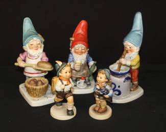 5pc Goebel's  8" Tall "Mike", Ed, Felix, Home From Market, School Boy
 All In Good Condition