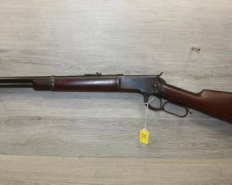 Winchester Model 92 Carbine, A Scarce Winchester Model 92 saddle ring carbine in 25-20 WCF cal. manufactured in 1930. Overall nice honest condition showing nearly all the factory blue on the loading tube and barrel and about half of the finish left on the receiver.  Bore is very good to excellent for the age and the action is nice and tight. missing saddle ring. Overall a really nice  vintage Winchester saddle ring carbine.  ser# 993010, total length 37 1/2"    **ATF LAWS APPLY**