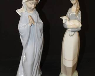 2pc Llardo Girl w/ Lamb 10 1/2" & Nao Girl Praying