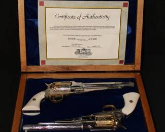 A Very Nice Pair of Remington 1858 Black Powder Reproduction Revolvers in Case Limited Edition 1 of 5000