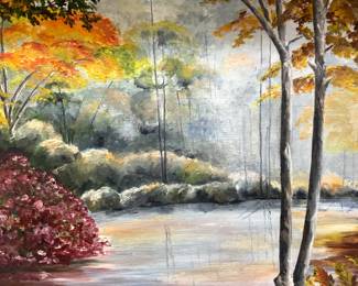 Else Reuser Signed Landscape Acrylic Painting
