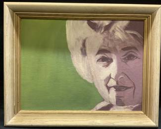 Framed Portrait of an Elderly Woman Oil Painting
