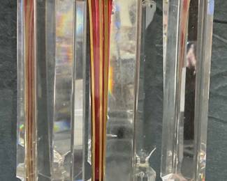 Bohemian Cranberry Glass Painted Lustre, Czech
