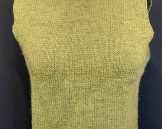 Green Knit Wool Sleeveless Sweater
