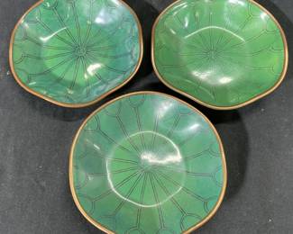 Set 3 Enameled Lilly Pad Trinket Dishes
